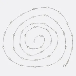 Mid-Century Diamond & Infinity Knot Guard Chain, 39"