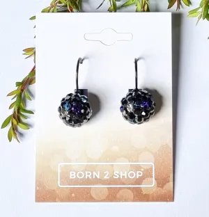 Milano Swarovski Cluster Drop Earrings- BBM-Gun