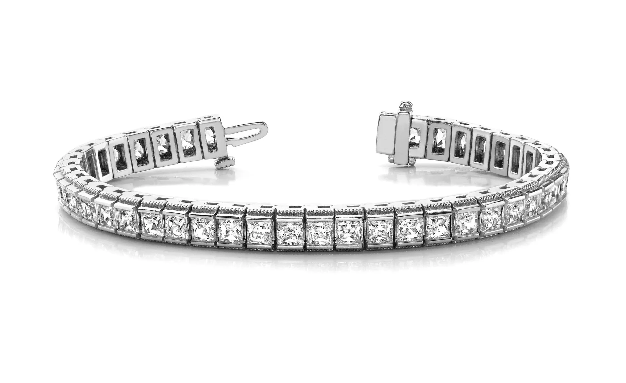 Milgrain Edge Diamond Bracelet with 10.20 ct.(finished) 3.1mm