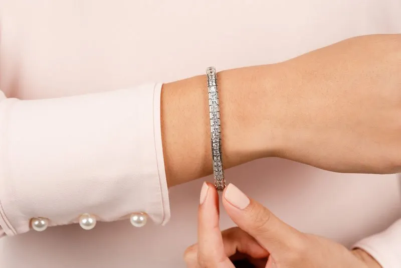 Milgrain Edge Diamond Bracelet with 13.55 ct.(finished) 3.7mm