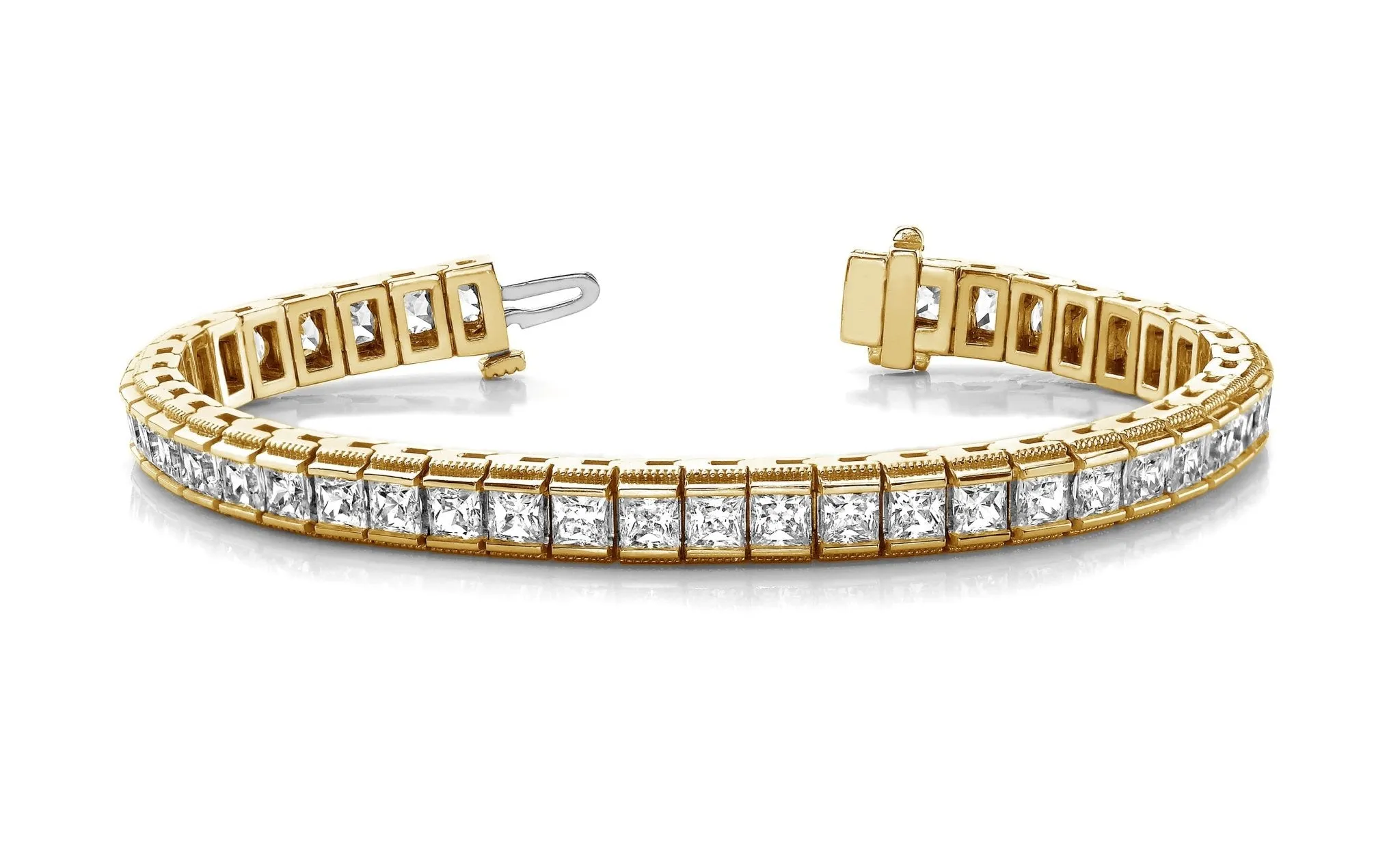 Milgrain Edge Diamond Bracelet with 13.55 ct.(finished) 3.7mm
