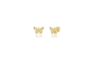 Mini Diamond Butterfly Stud Earrings