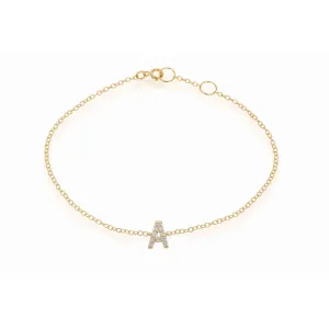 Mini Diamond Letter Bracelet