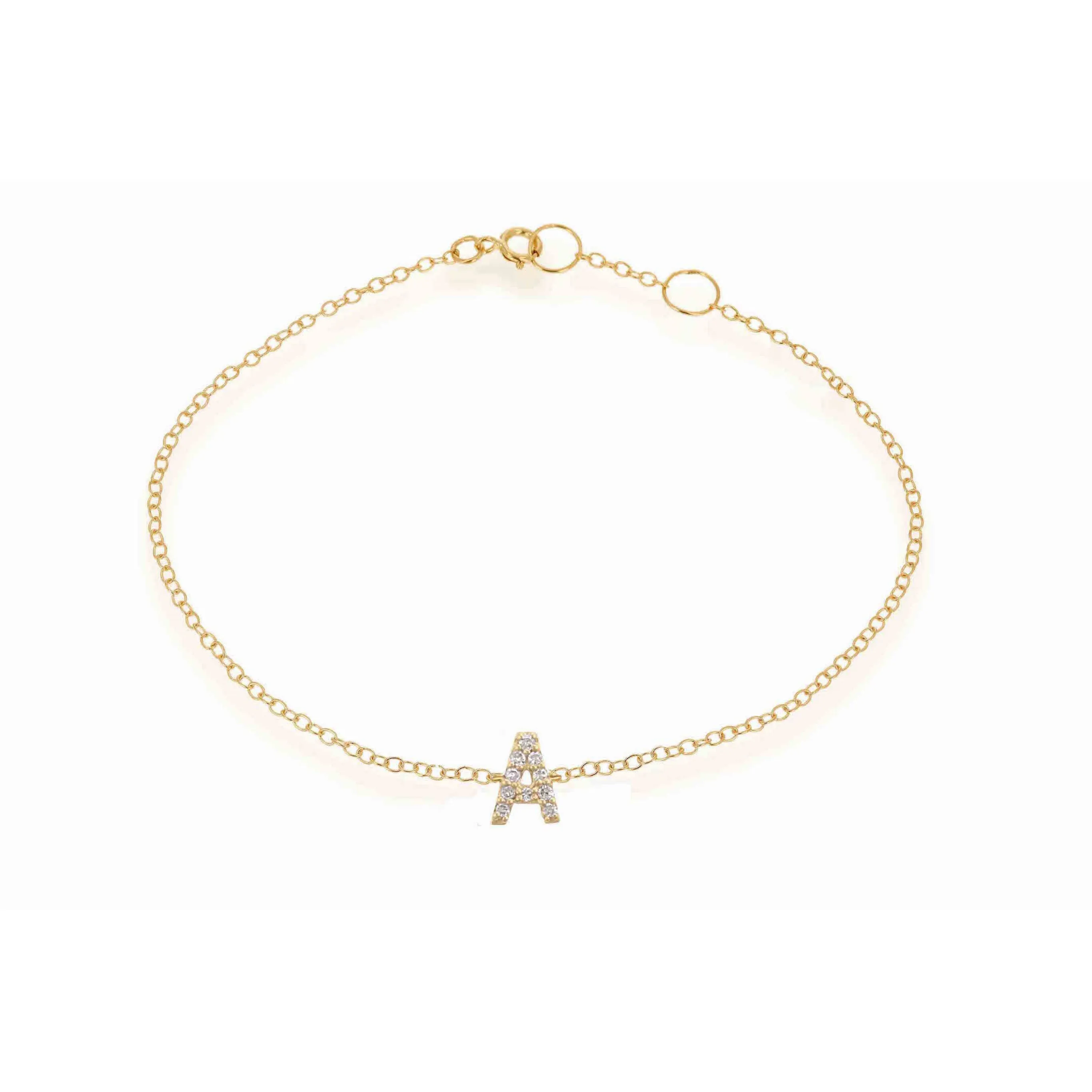 Mini Diamond Letter Bracelet