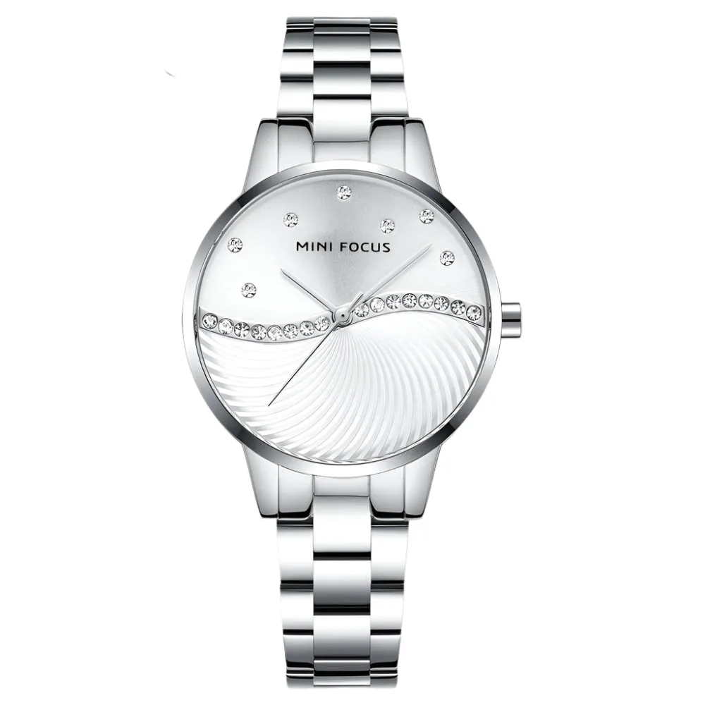 Mini Focus Silver Stainless Steel Silver Dial Quartz Watch for Ladies - MF0263L-02
