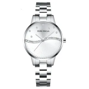Mini Focus Silver Stainless Steel Silver Dial Quartz Watch for Ladies - MF0263L-02