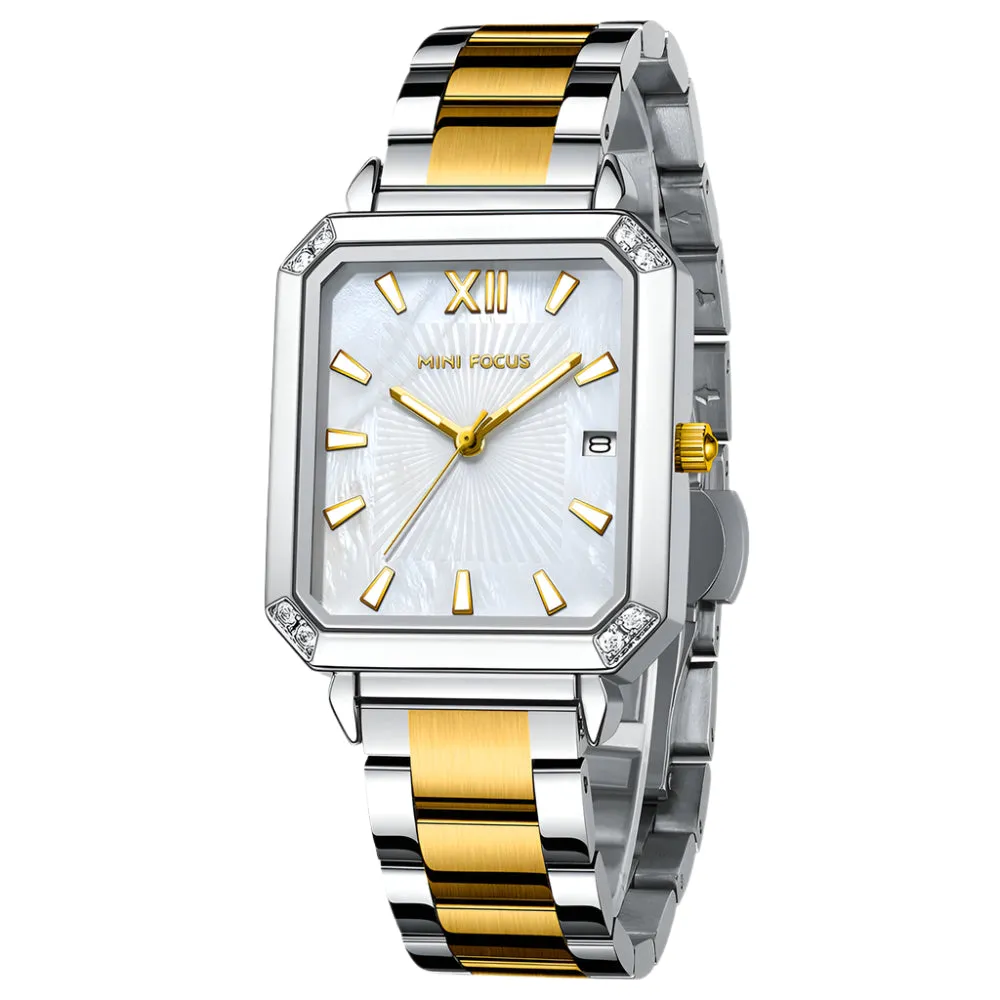 Mini Focus Two-tone Stainless Steel Mother Of Pearl Dial Quartz Watch for Ladies - MF0472L-01