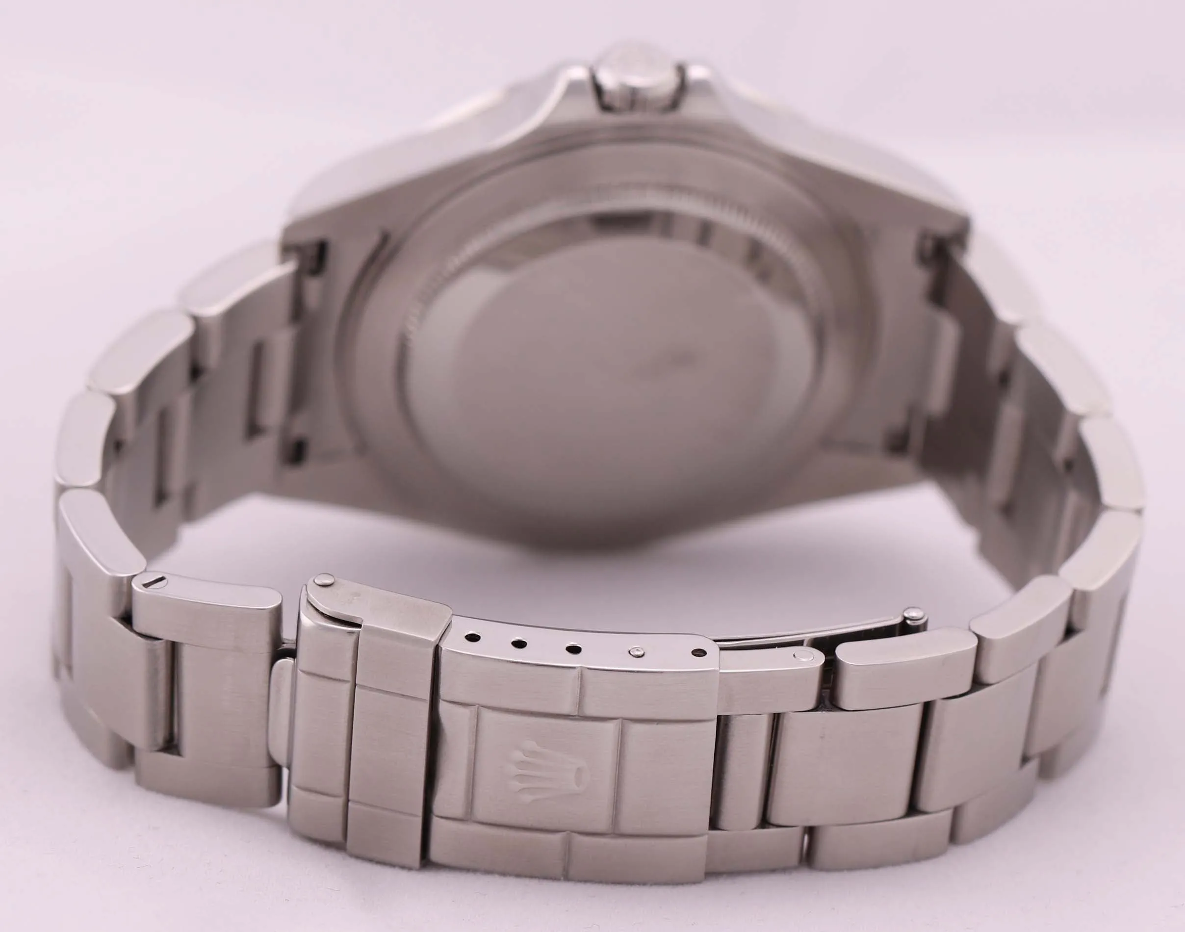 MINT 2004 Rolex Explorer II 16570 Steel Black GMT 40mm SEL No Holes Watch