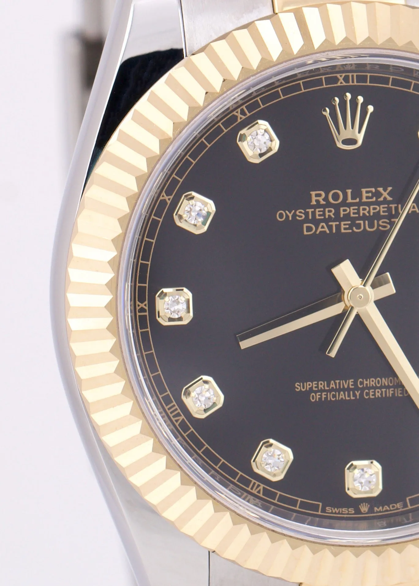 MINT 2021 PAPERS Rolex DateJust 41mm BLACK DIAMOND Two-Tone 18K Gold 126333 BOX