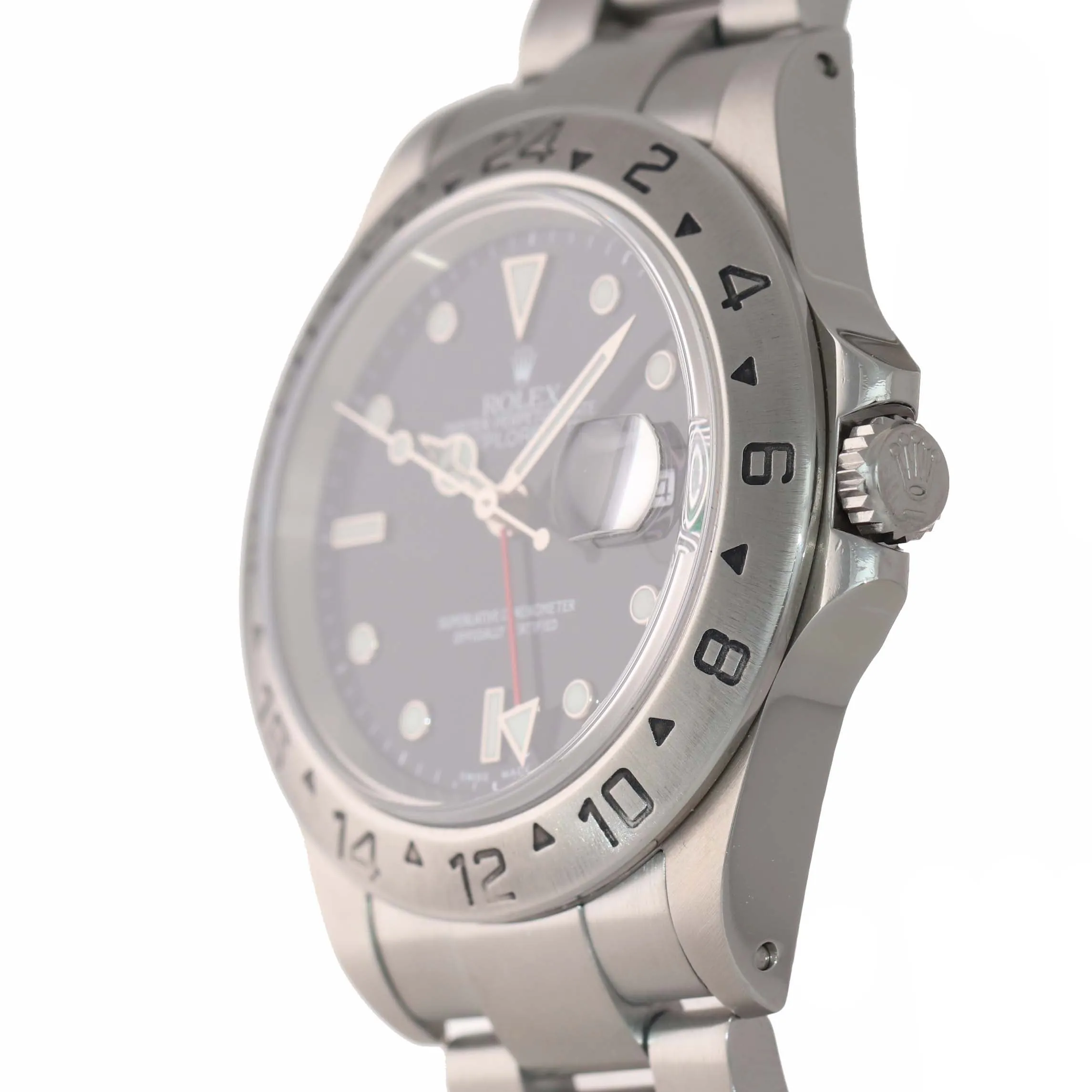 MINT Rolex Explorer II 16570 Stainless Steel Black Dial GMT SEL 40mm Watch