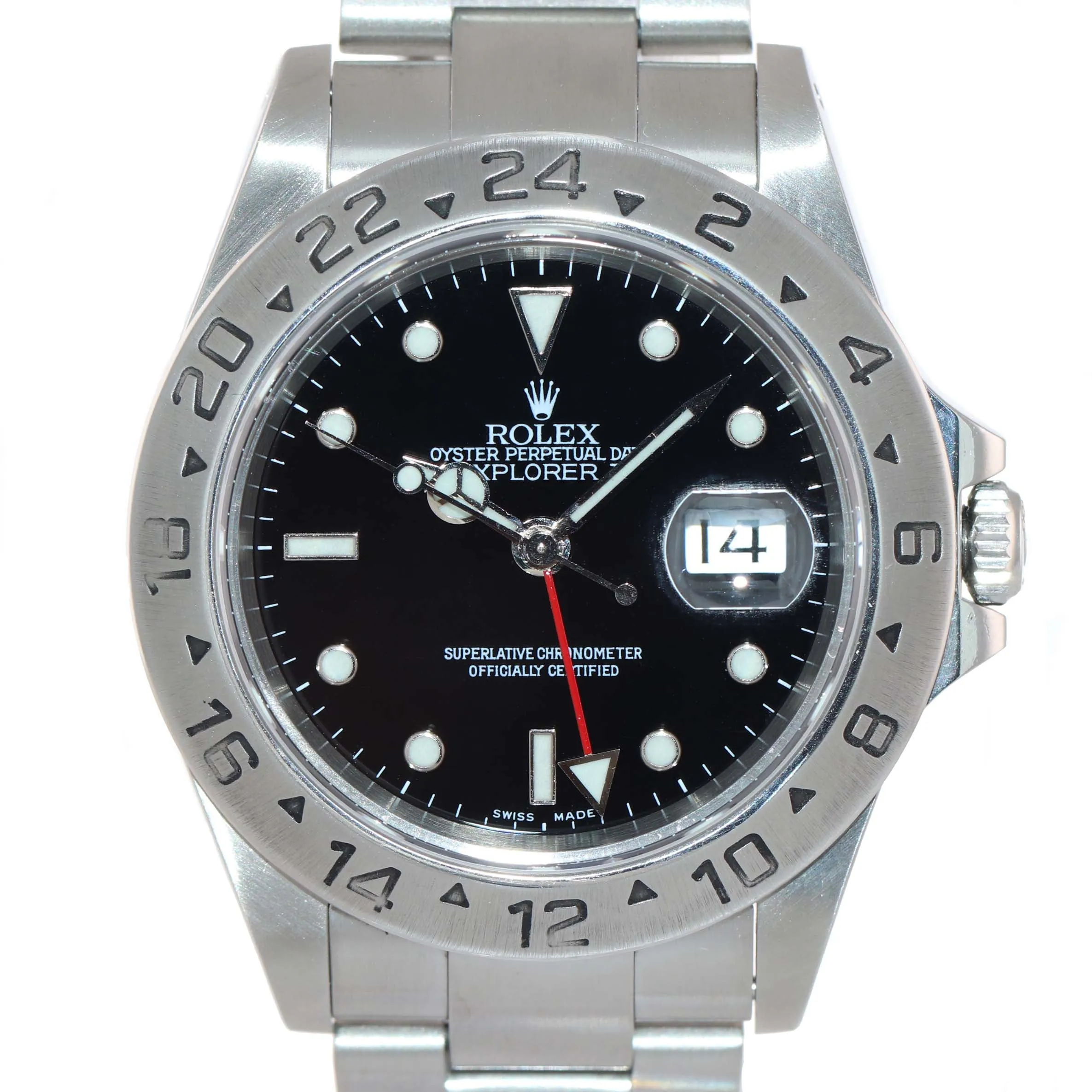 MINT Rolex Explorer II 16570 Stainless Steel Black Dial GMT SEL 40mm Watch