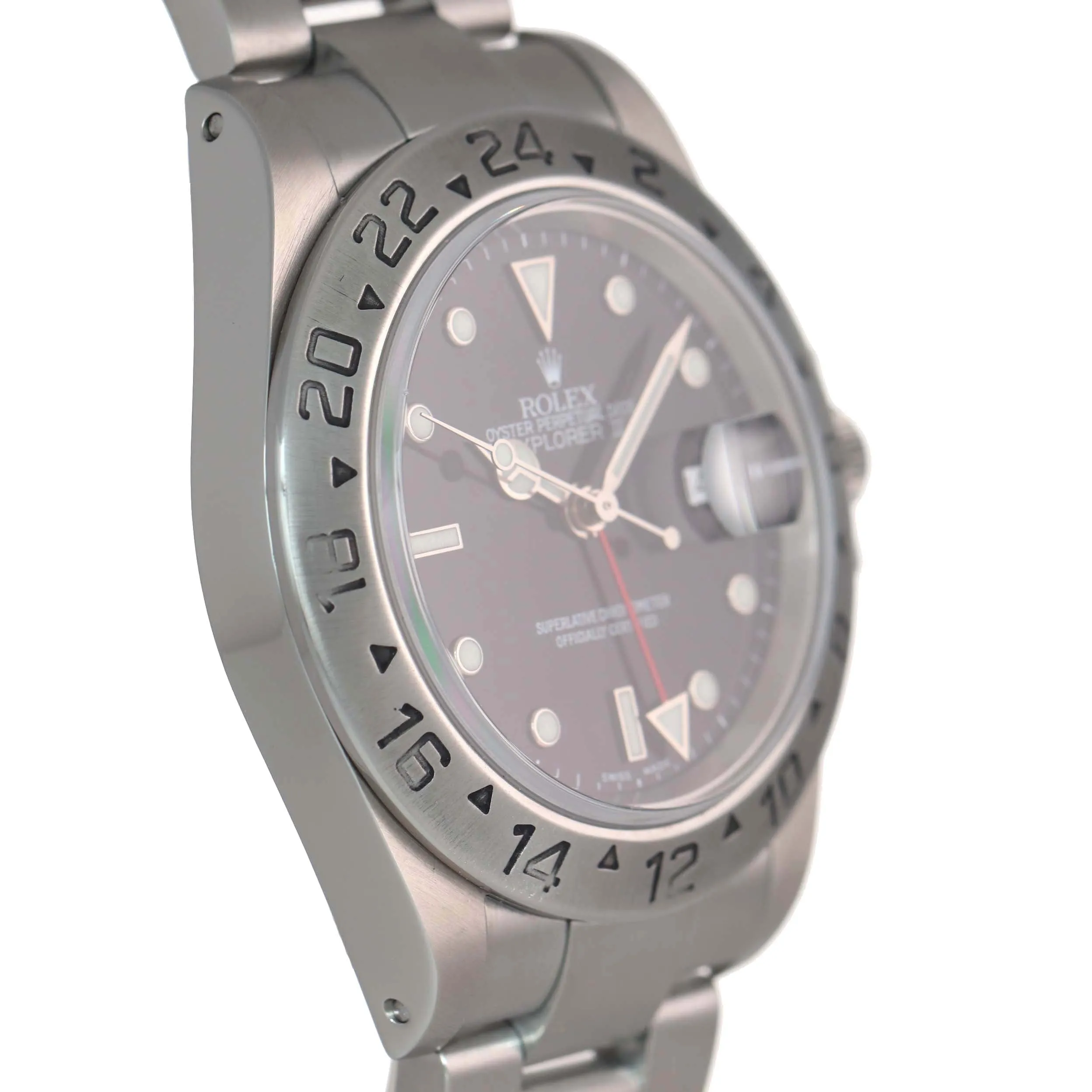 MINT Rolex Explorer II 16570 Stainless Steel Black Dial GMT SEL 40mm Watch