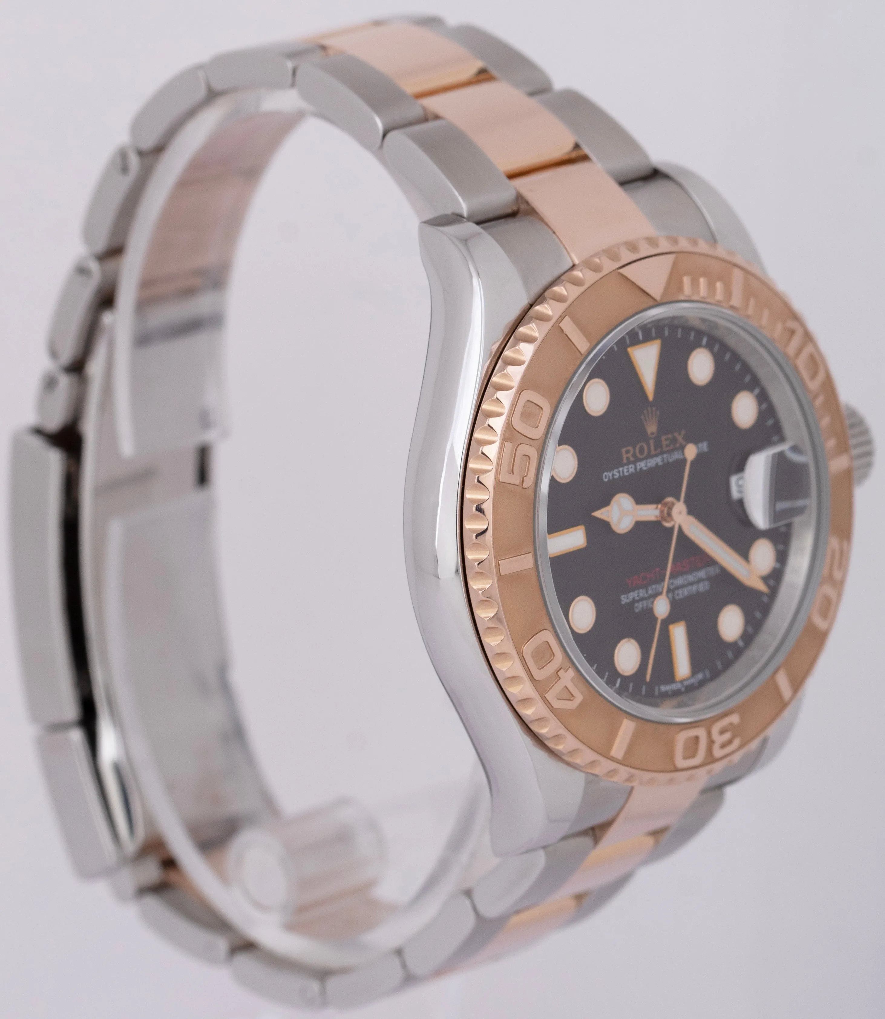 MINT Rolex Yacht-Master Black Two-Tone 18k Rose Gold Steel 40mm 116621 Watch