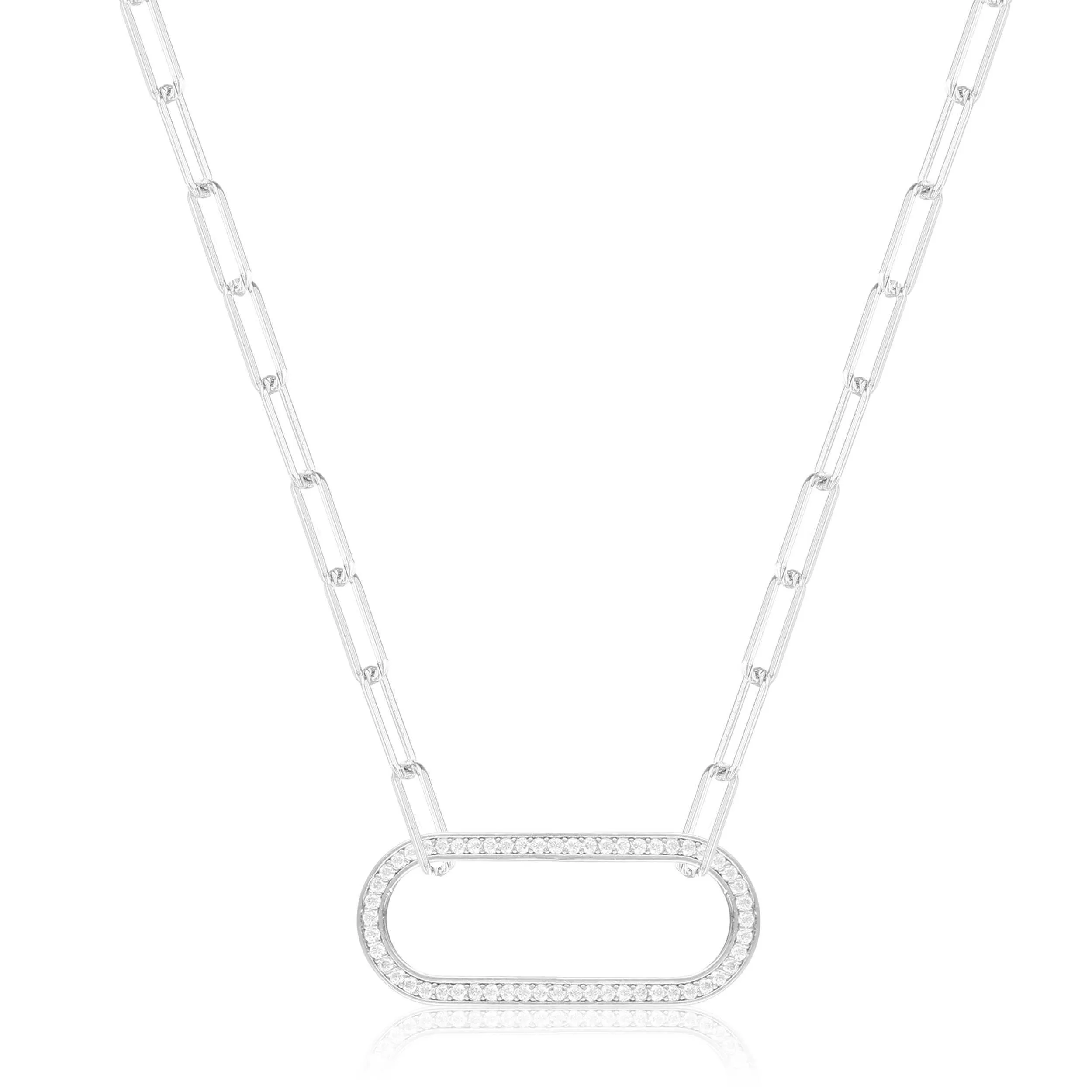 Moissaite Oval Bar Necklace