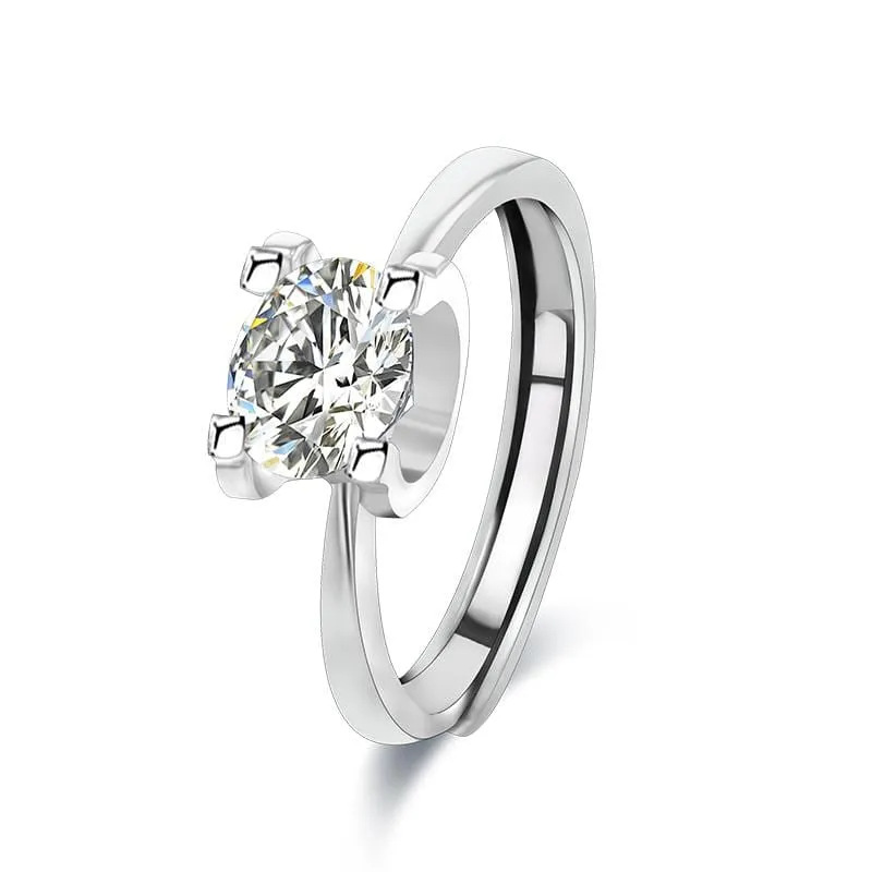 Moissanite Solitaire Engagement Ring