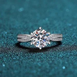 Moissanite Solitaire six Prongs Statement Ring-RM009
