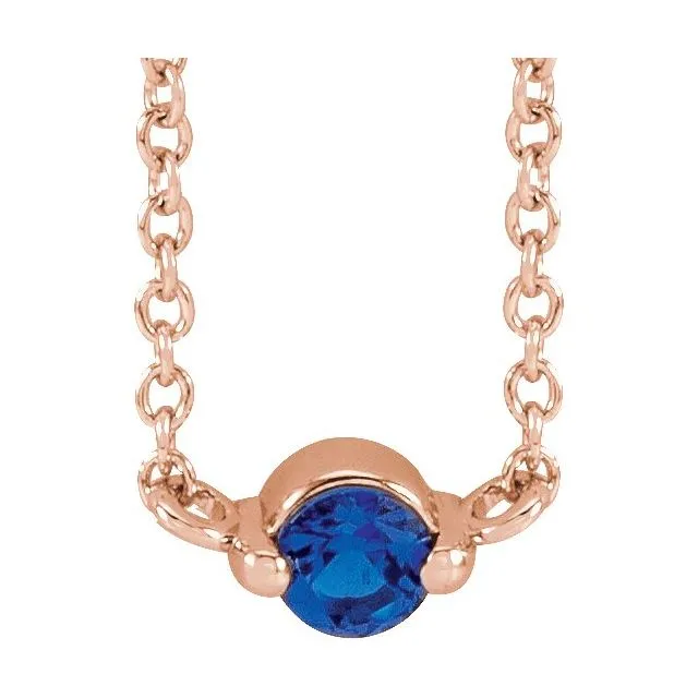 Mother's Family Curved Line Set Birthstone Necklace