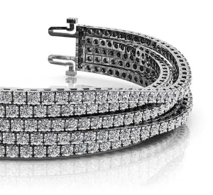 Multi Strand Flexible Diamond Tennis Diamond Bracelet with 10.23 ct.(finished) 2mm