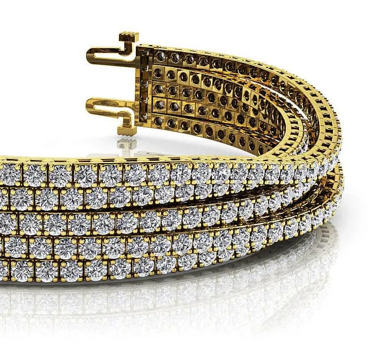 Multi Strand Flexible Diamond Tennis Diamond Bracelet with 10.23 ct.(finished) 2mm