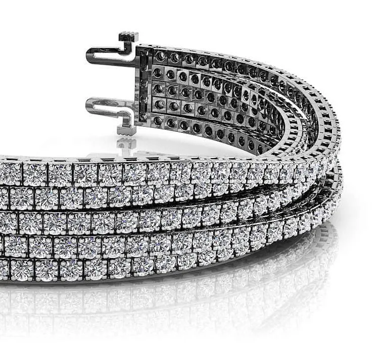 Multi Strand Flexible Diamond Tennis Diamond Bracelet with 10.23 ct.(finished) 2mm