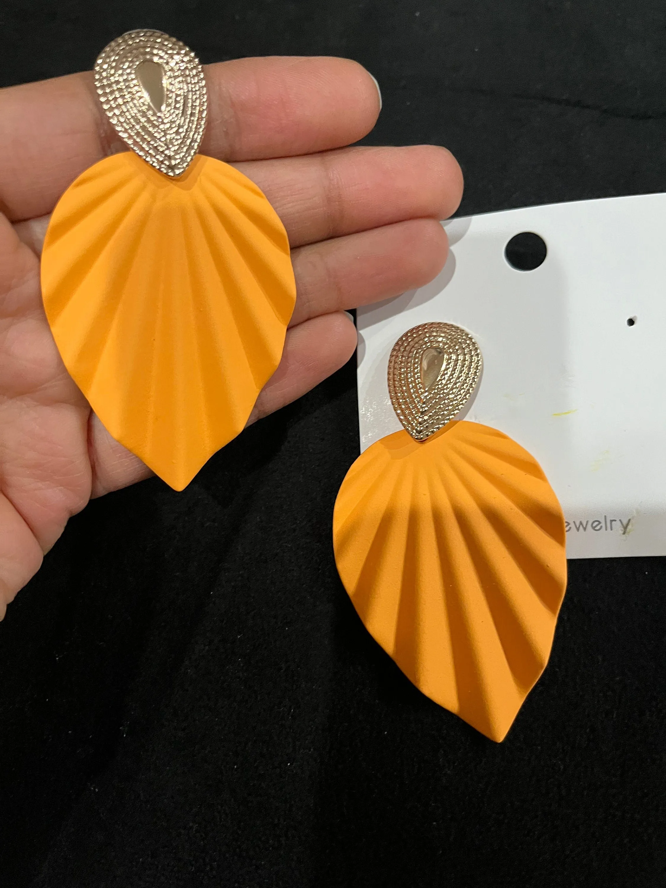 Mustard yellow earrings, large orange  leaf earrings, mustard prom earrings, pageant earrings, boho big yellow mustard earrings