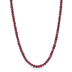 Natural Ruby Bead Necklace