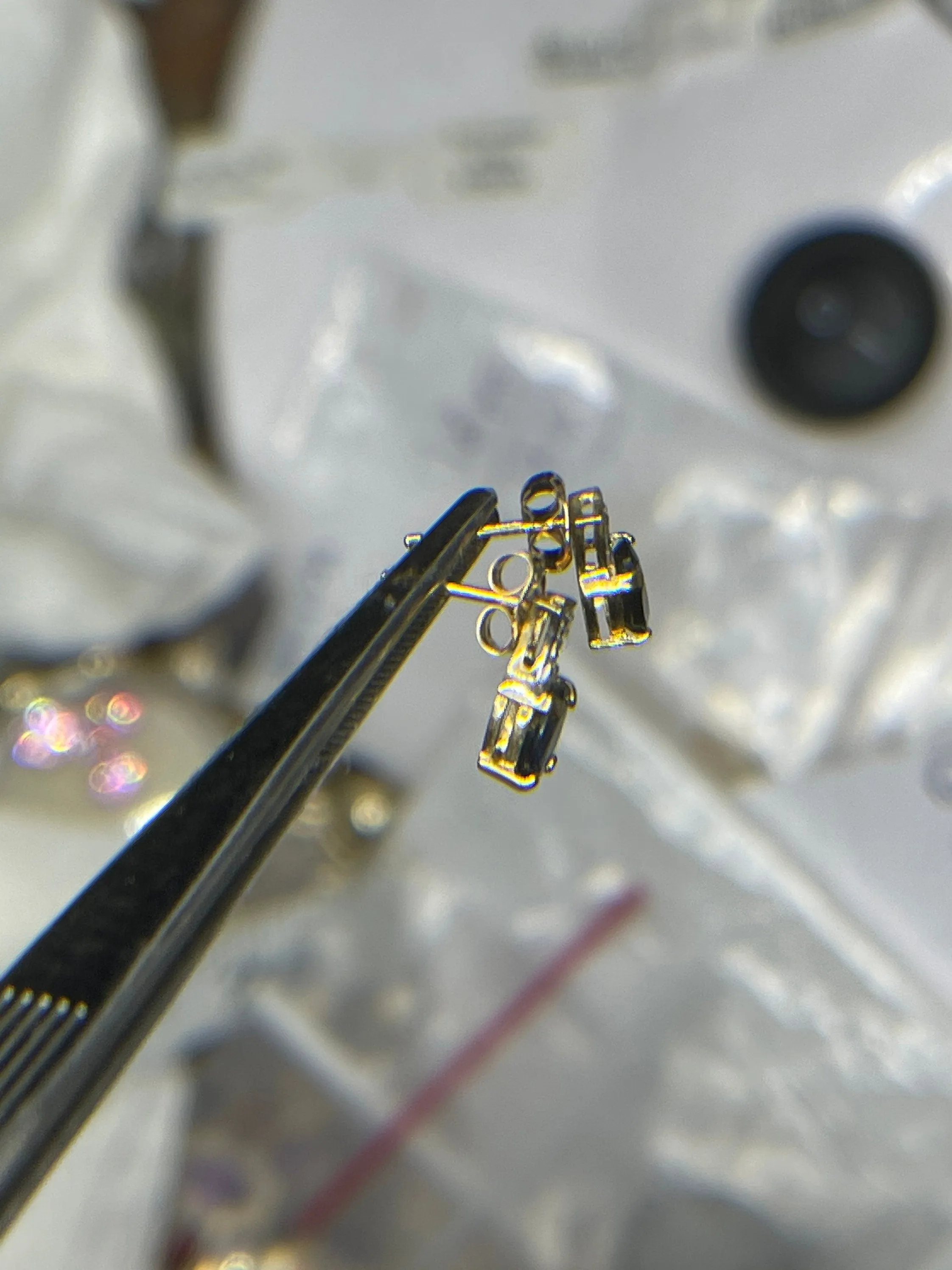 Natural Sapphire & Diamond 14K Yellow Gold Earrings