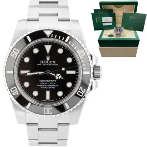 NEW 2019 Rolex Submariner No-Date Ceramic Black Stainless 40mm Watch 114060 B P
