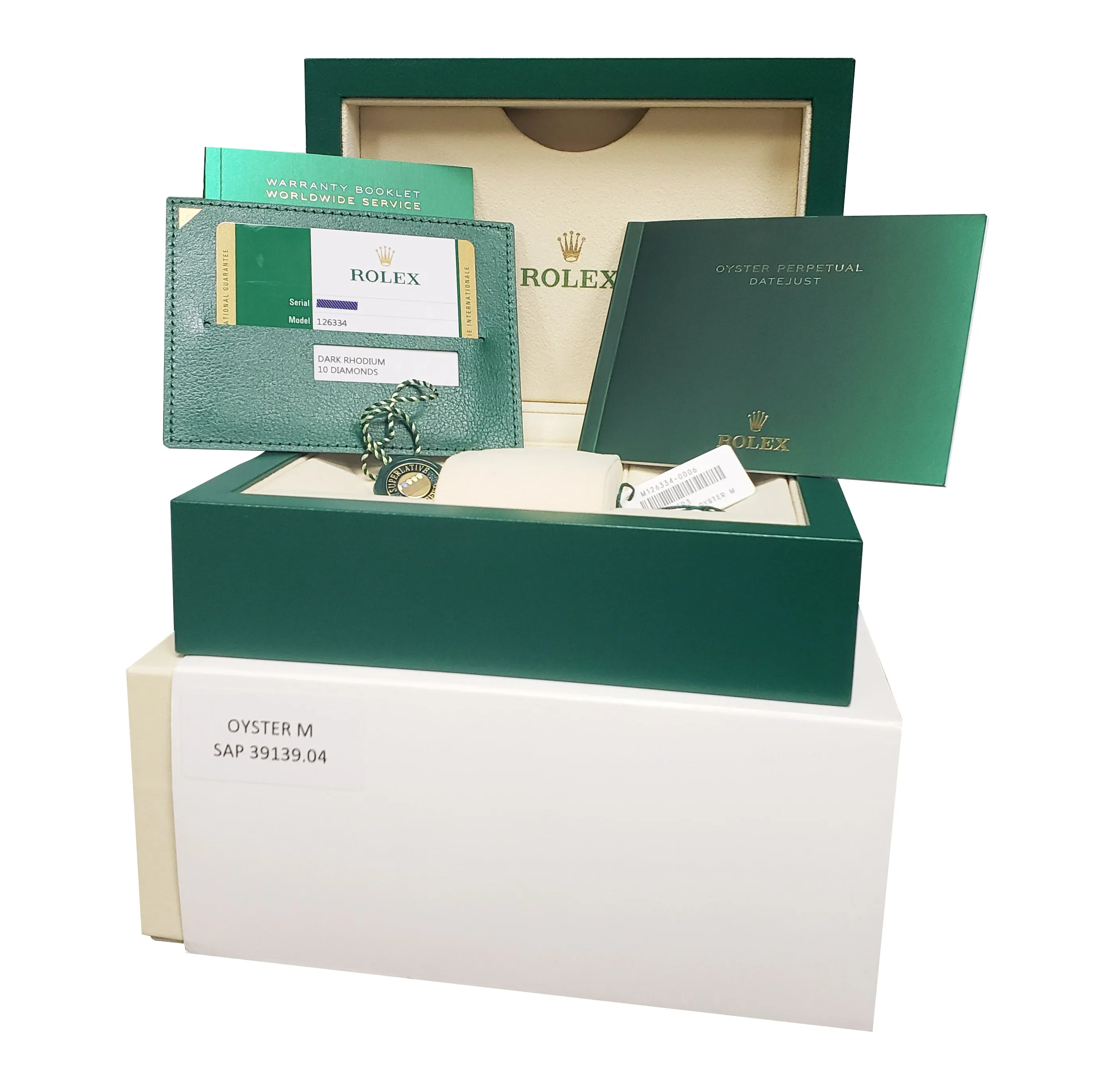 NEW 2020 STICKERED Rolex DateJust 41 Fluted Rhodium Diamond Jubilee Watch 126334