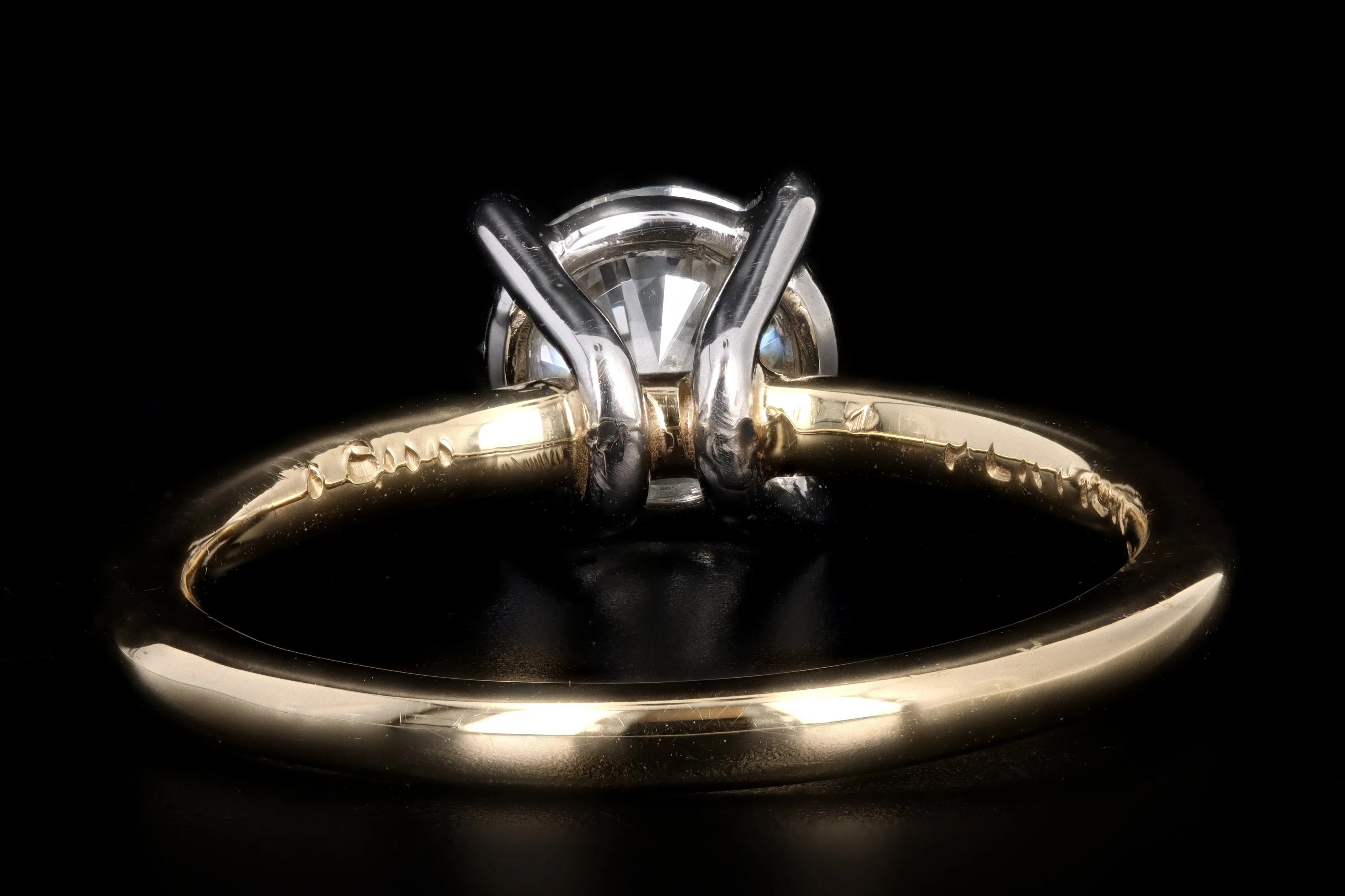 New Handmade 18K Yellow Gold & Platinum 1.06 Carat Round Brilliant Cut Diamond Engagement Ring GIA Certified