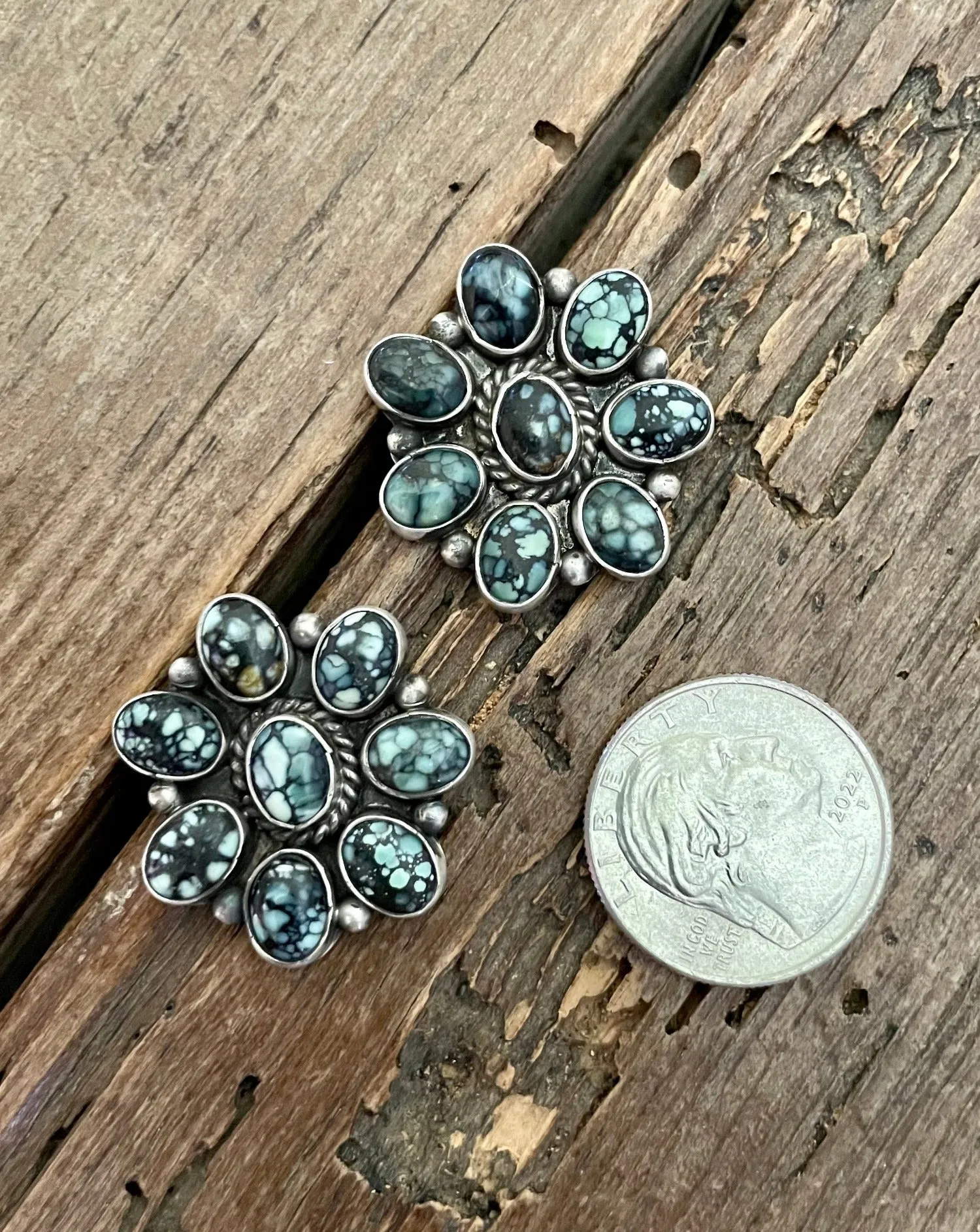 New Lander Turquoise Cluster Earrings
