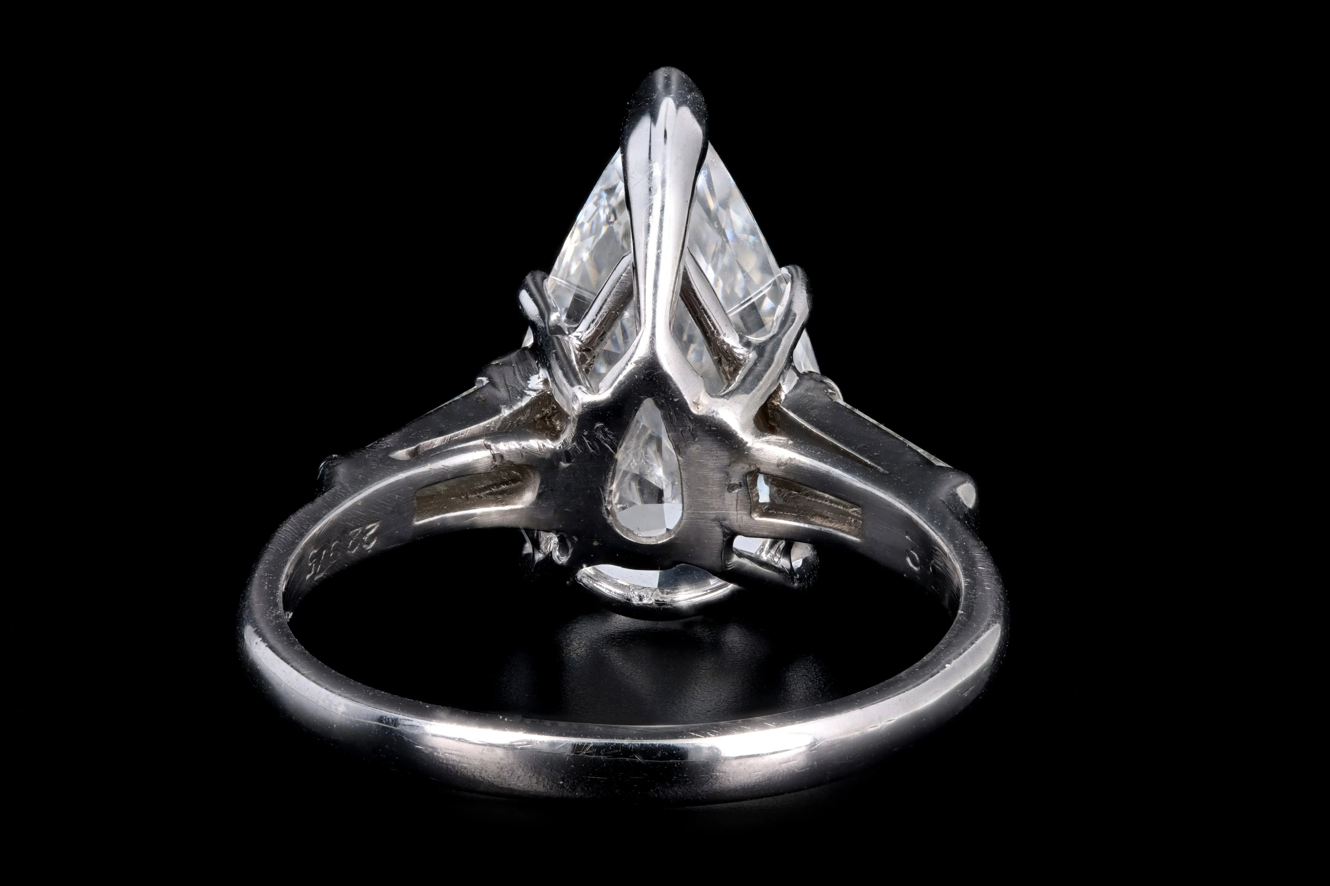 New Platinum 3.68 CTR Pear Cut Diamond Engagement Ring GIA Certified