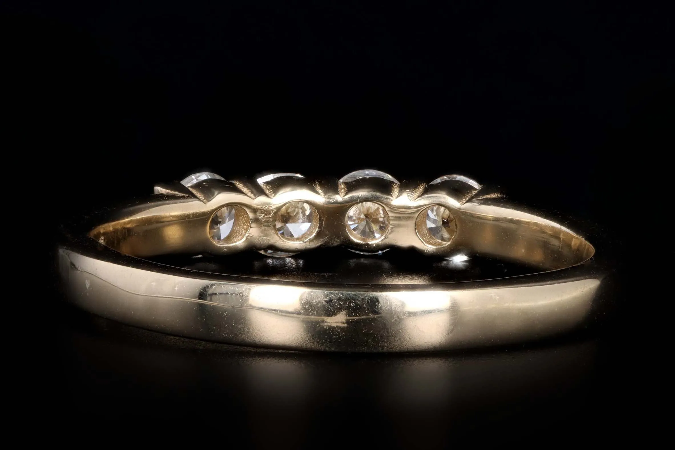 New Platinum or 14K Yellow Gold .45 Carat Total Weight Diamond Four Stone Band