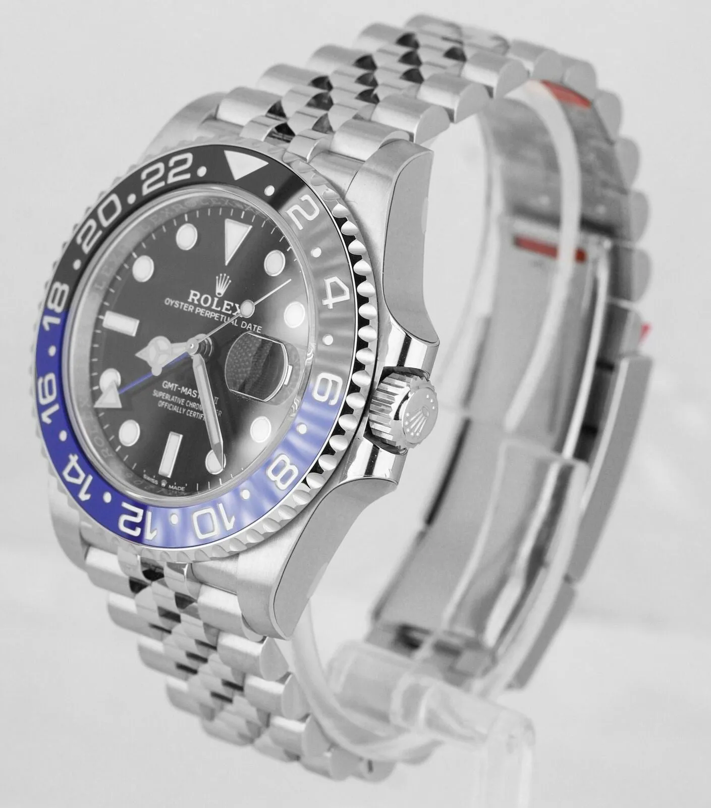 NEW STICKERED Rolex GMT-Master II Batman Black Blue Jubilee 126710 BLNR Watch