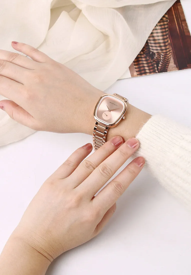 Nova Rose Gold Mesh Analog Watch (Salmon)