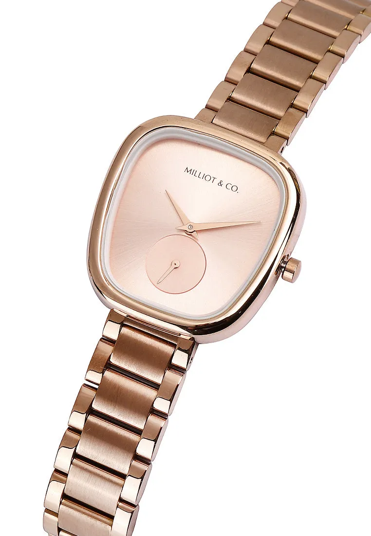 Nova Rose Gold Mesh Analog Watch (Salmon)