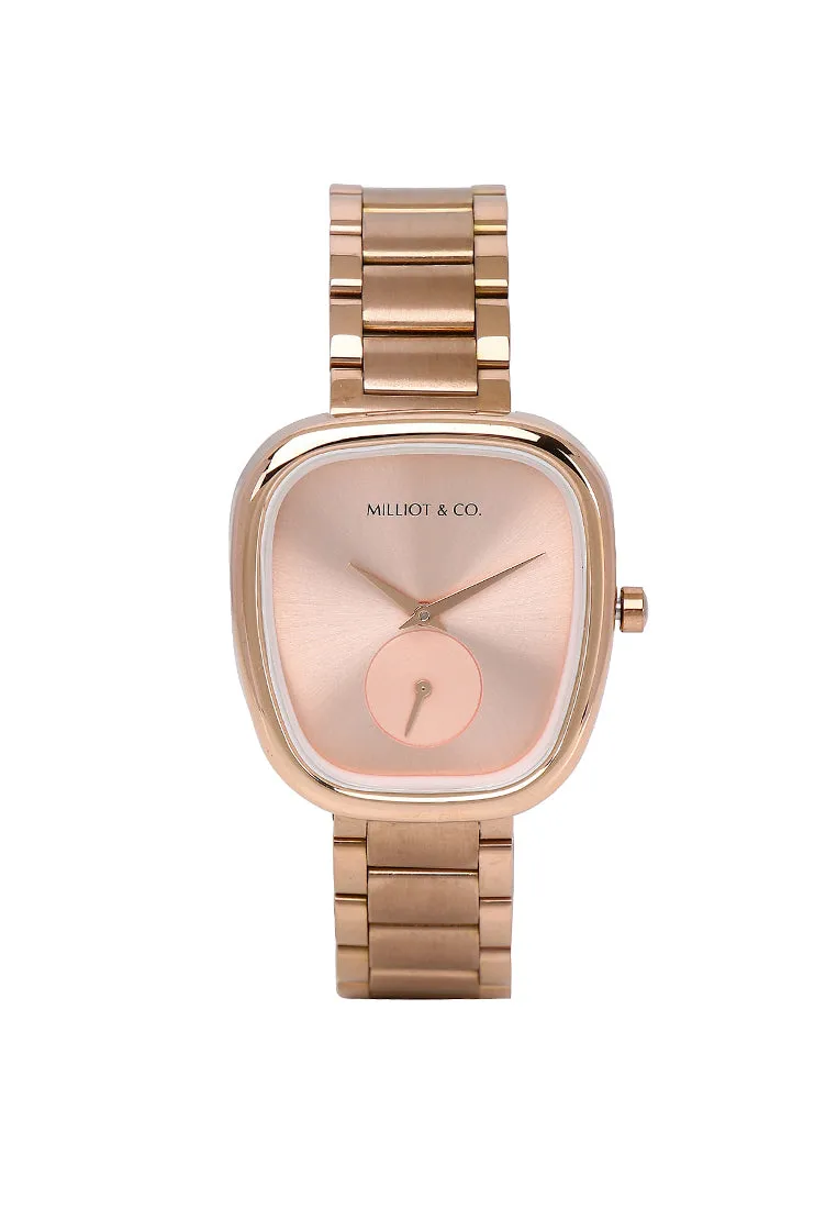 Nova Rose Gold Mesh Analog Watch (Salmon)