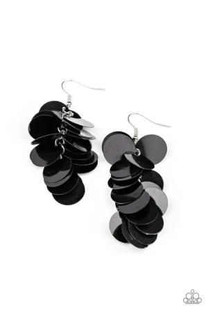 Now You SEQUIN It Black Paparazzi Earrings