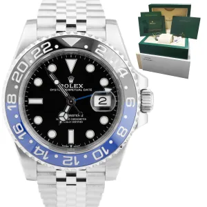 OCT 2022 Rolex GMT-Master II Batman Black Blue Jubilee 126710 BLNR 40mm Watch