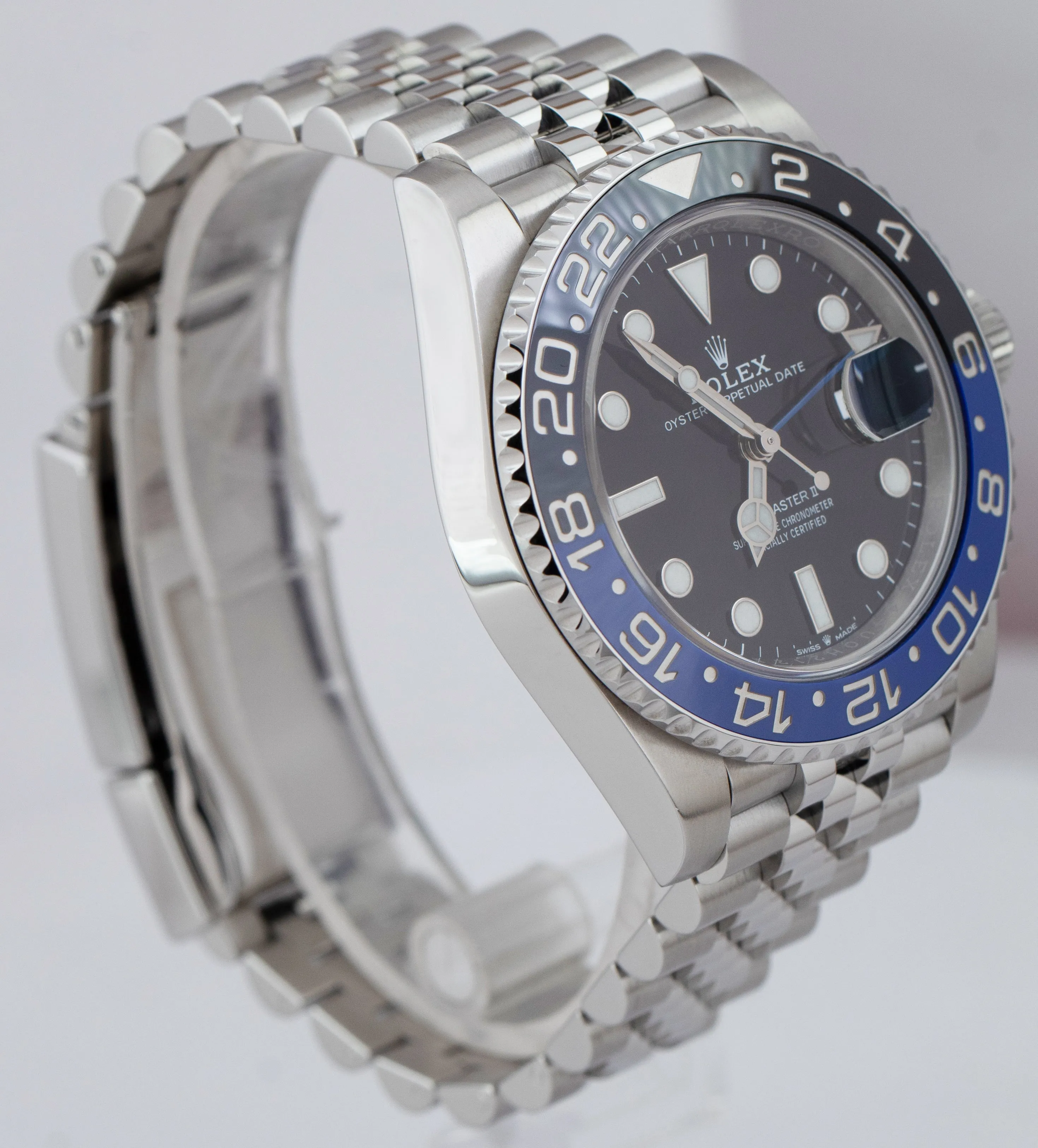 OCT 2022 Rolex GMT-Master II Batman Black Blue Jubilee 126710 BLNR 40mm Watch