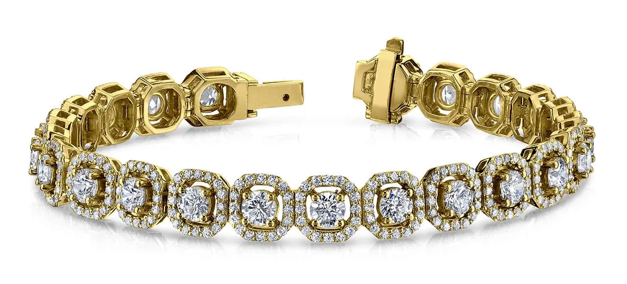 Octagon Red Carpet Diamond Bracelet with 8.69 ct.(finished) 1.2mm, 4mm