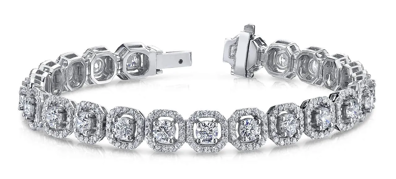 Octagon Red Carpet Diamond Bracelet with 8.69 ct.(finished) 1.2mm, 4mm