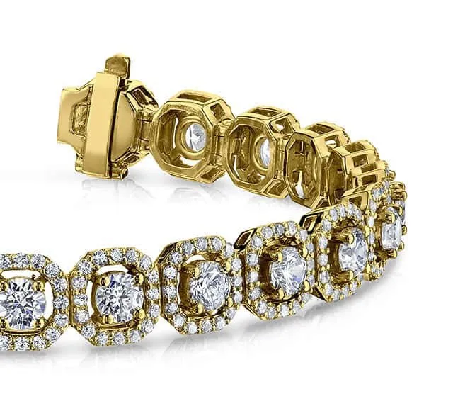 Octagon Red Carpet Diamond Bracelet with 8.69 ct.(finished) 1.2mm, 4mm