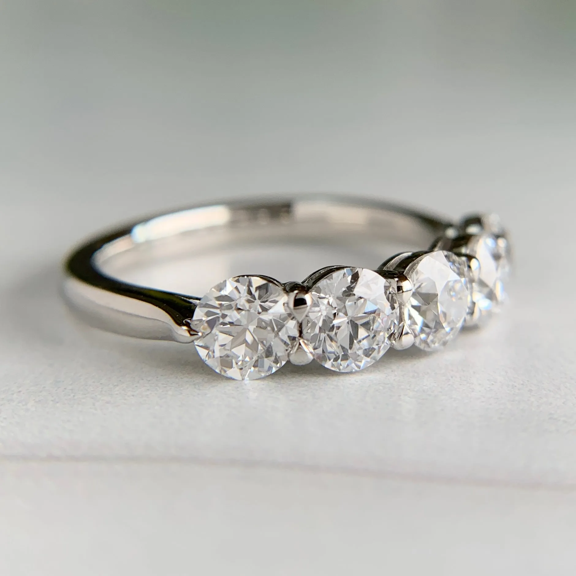 Old European Lab Diamond Band Platinum