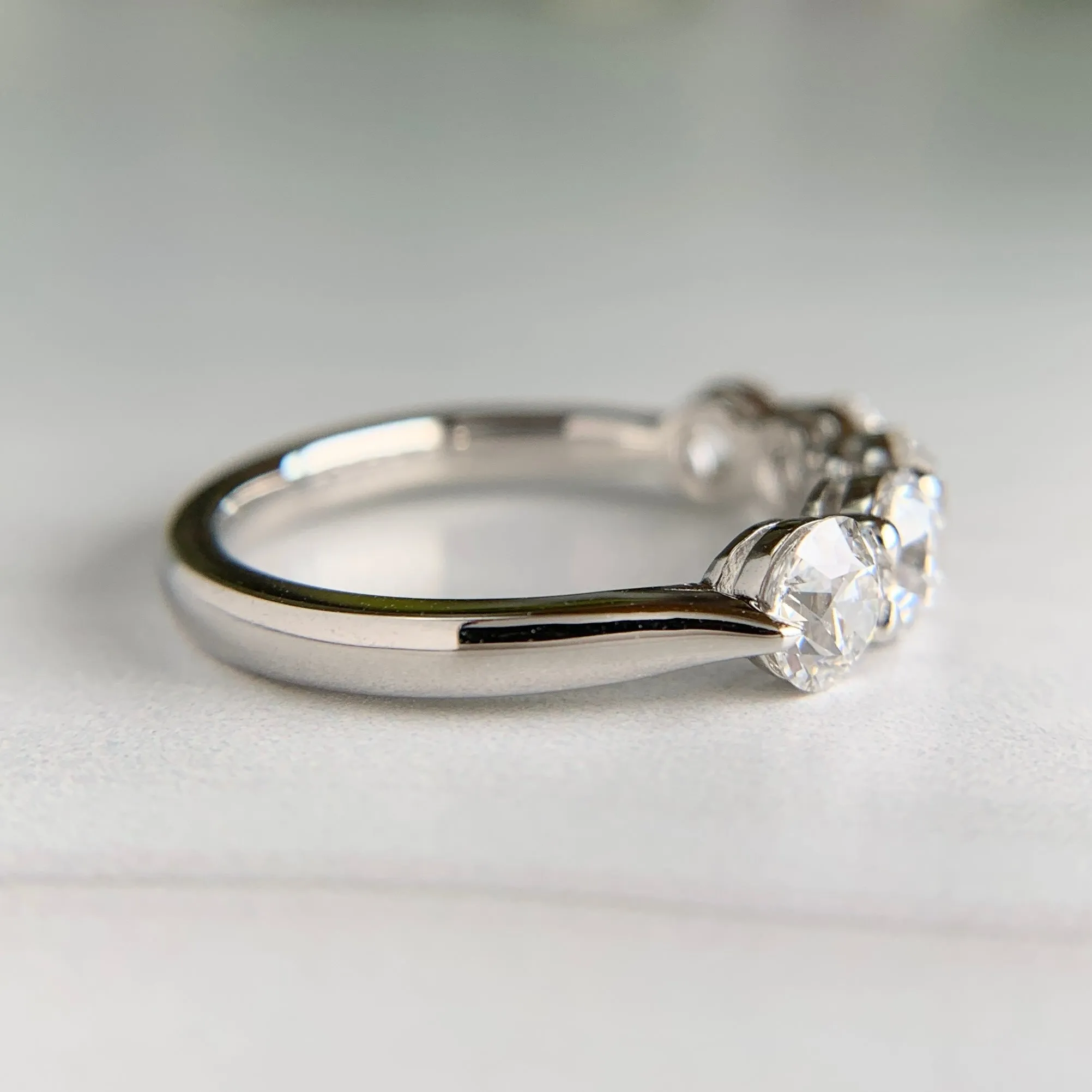 Old European Lab Diamond Band Platinum