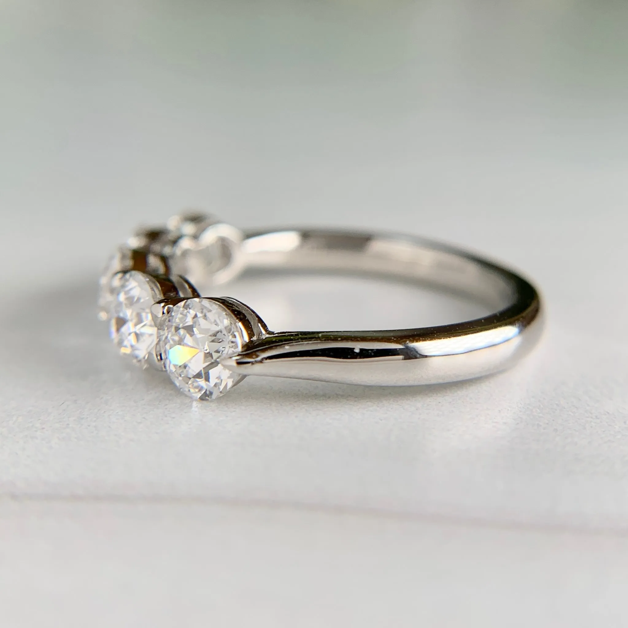 Old European Lab Diamond Band Platinum