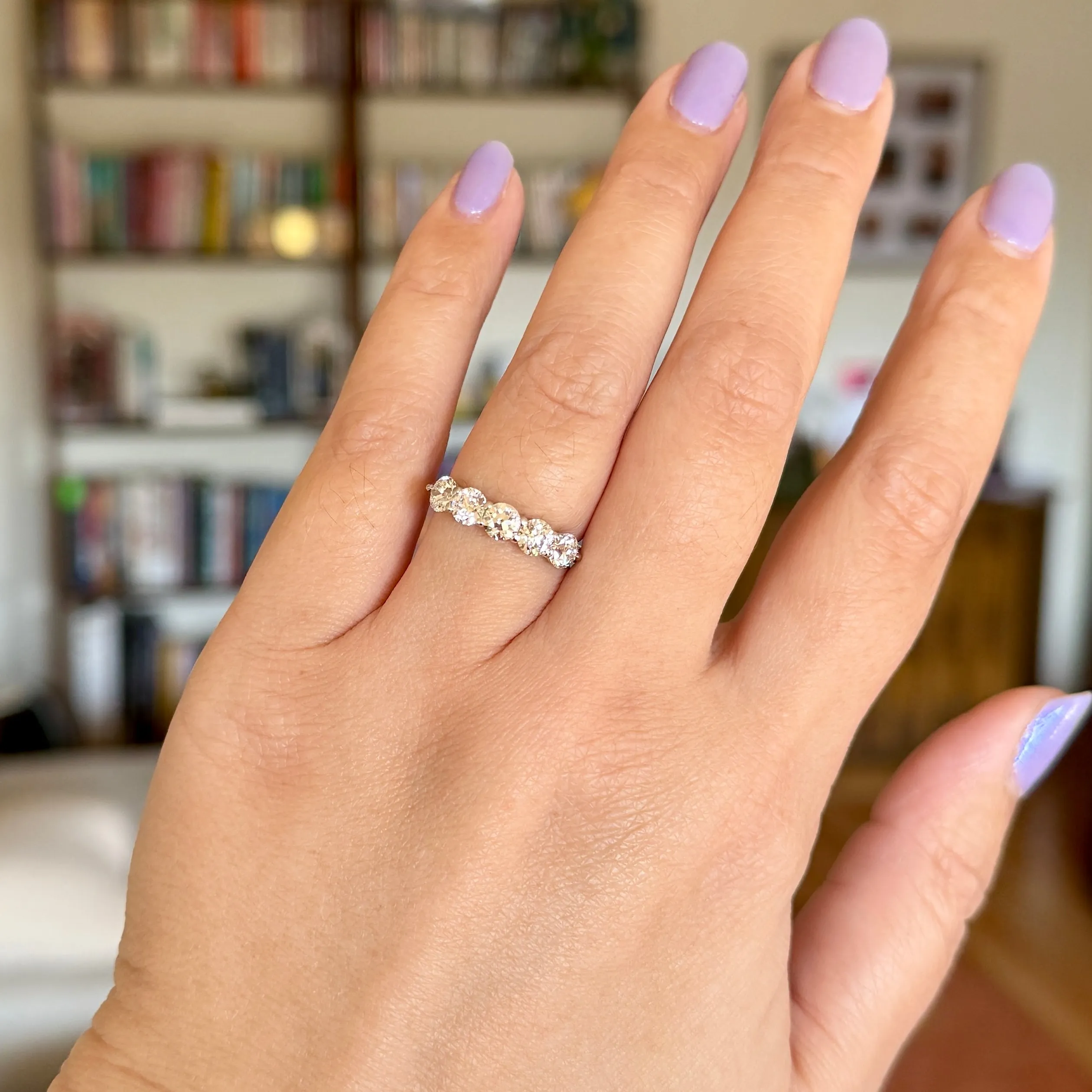 Old European Lab Diamond Band Platinum