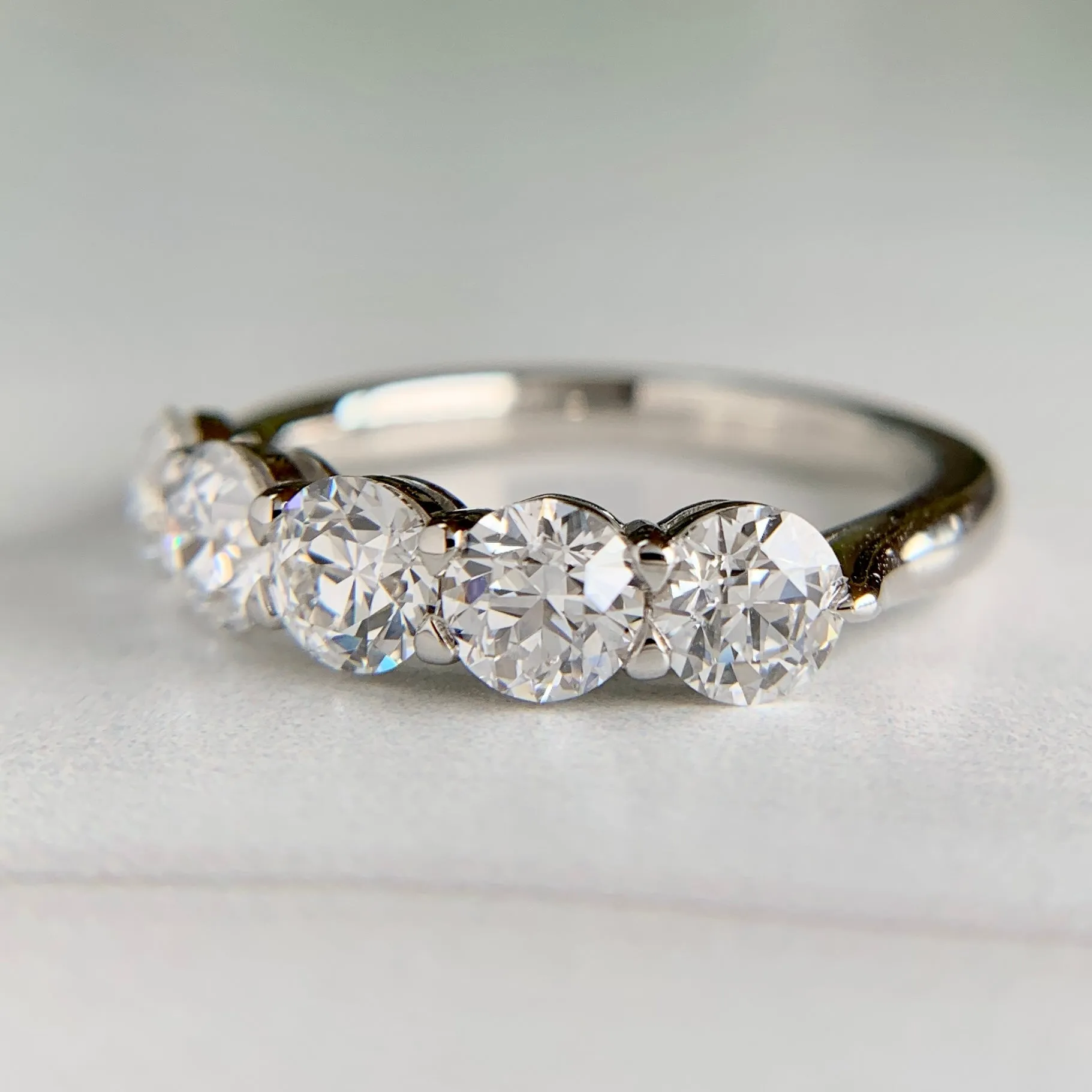 Old European Lab Diamond Band Platinum