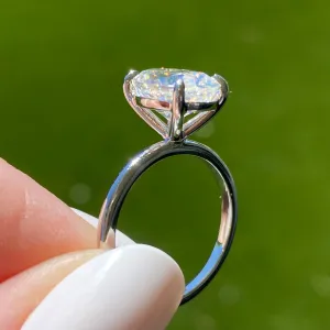 Olivia FLUSH (3ct) Oval Moissanite Engagement Ring