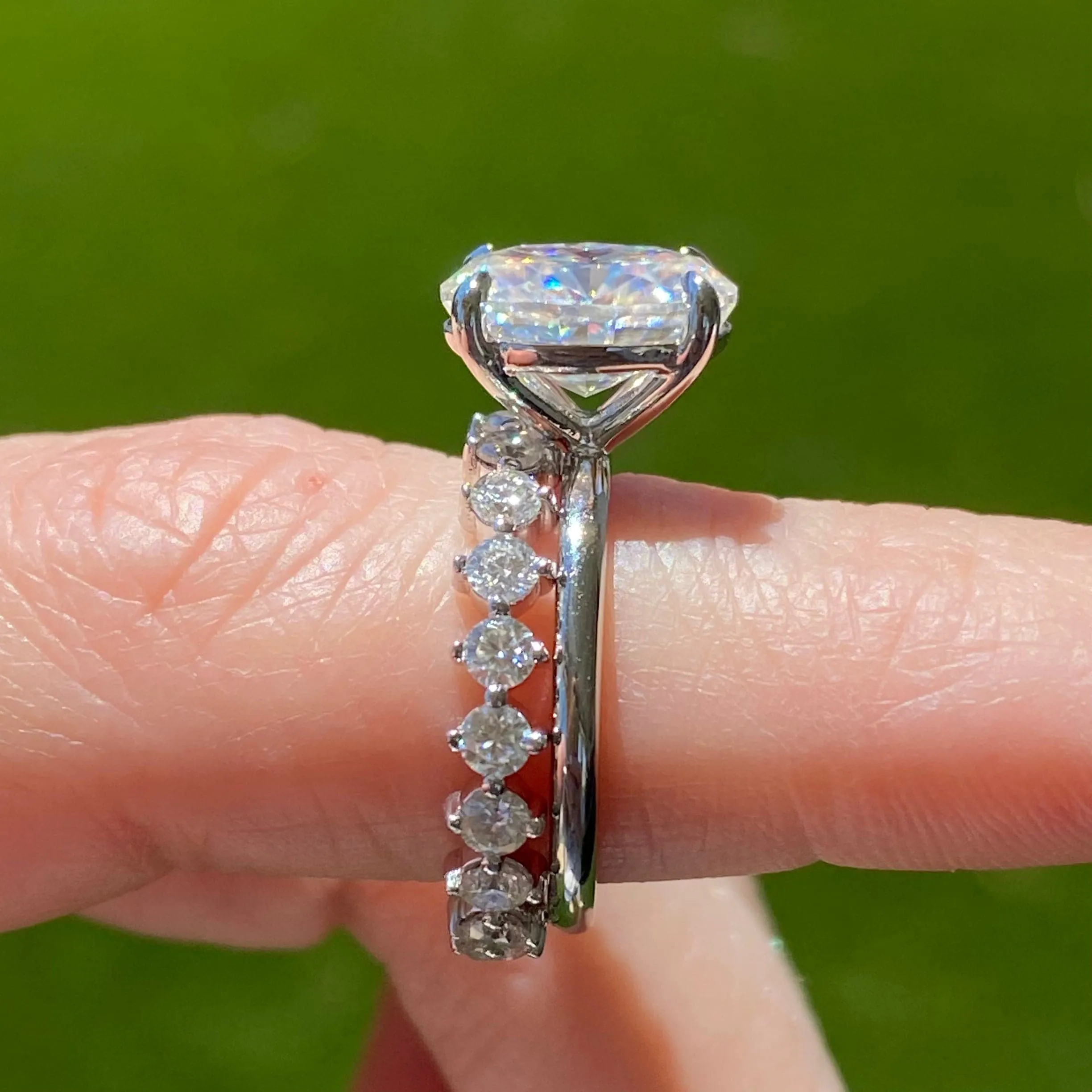 Olivia FLUSH (3ct) Oval Moissanite Engagement Ring